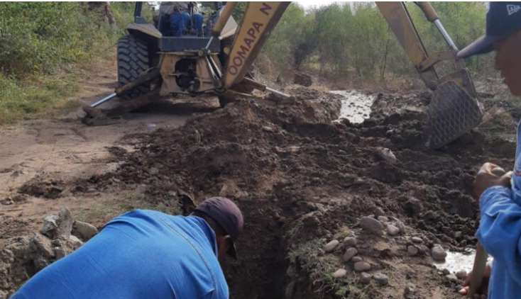 OOMAPASN Atiende Fuga Localizada En Caja De Válvula Del Pozo Valle Buey 6 en Navojoa