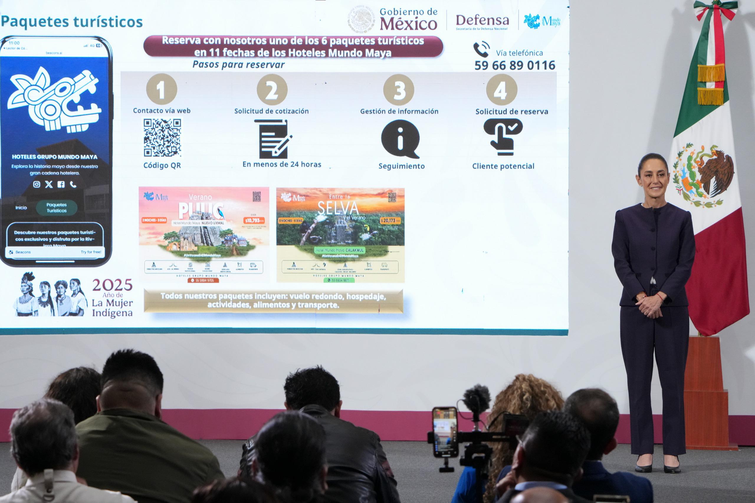 Tren Maya y su línea de carga; Hoteles Mundo Maya; AIFA; Aeropuerto de Tulum;  Mexicana de Aviación, son rentables y van “requetebien”: Presidenta Claudia Sheinbaum