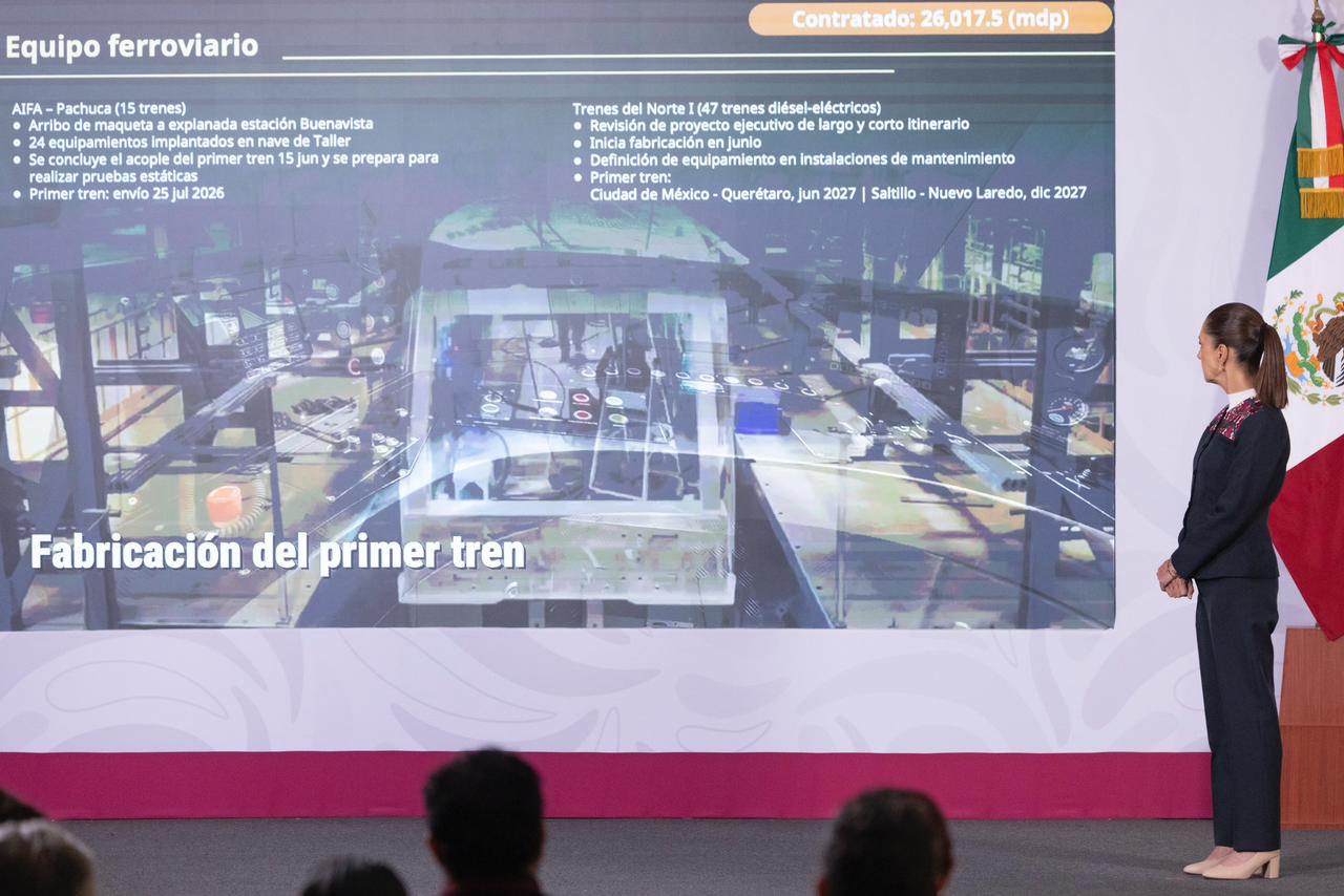 Vamos muy adelantados en construcción de trenes | Se han liberado más de 28 millones de m² de derecho de vía, destaca la presidenta Claudia Sheinbaum