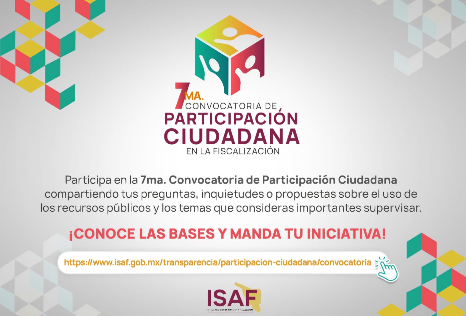 ISAF lanza séptima Convocatoria de Participación Ciudadana de Fiscalización