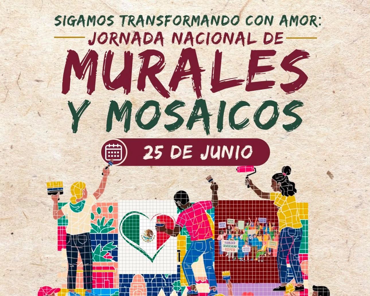 Miles de jóvenes participarán en la creación de murales y mosaicos en los 32 estados del país: IMJUVE Miles de jóvenes participarán en la creación de murales y mosaicos en los 32 estados del país: IMJUVE