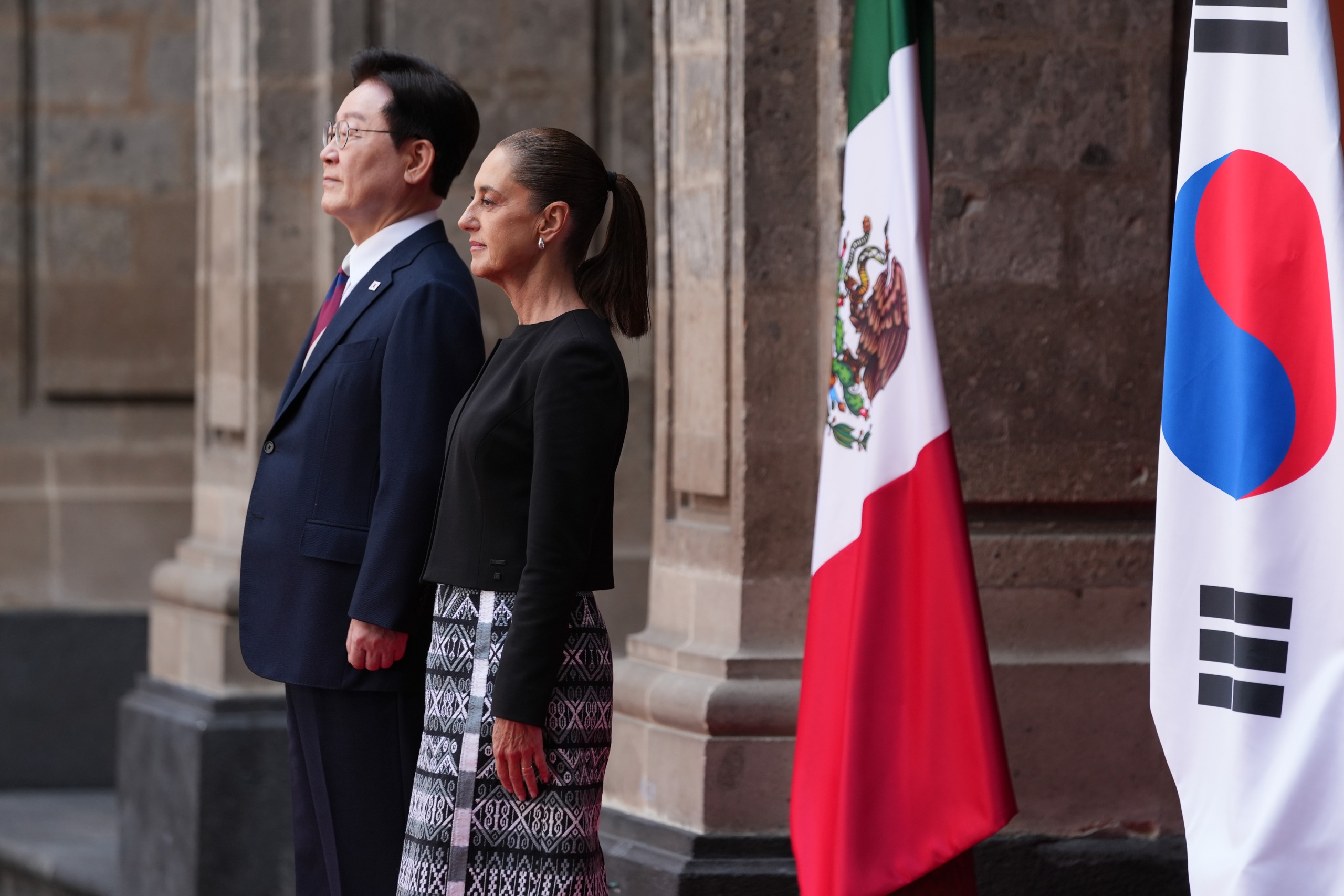 Presidenta Claudia Sheinbaum recibe en palacio nacional a su homólogo de la República de Corea, Lee Jae-myung