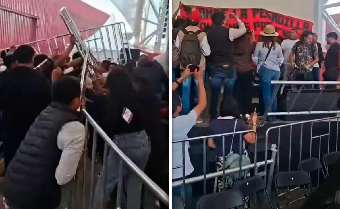 Gobernación revisará demandas de normalistas de El Mexe tras protesta en acto de Sheinbaum