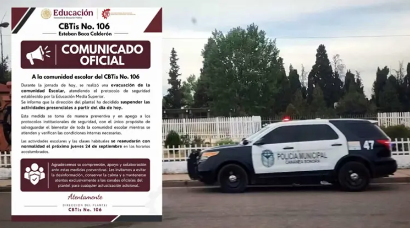 Suspenden clases en CBTis 106 de Cananea tras amenaza con arma de postas