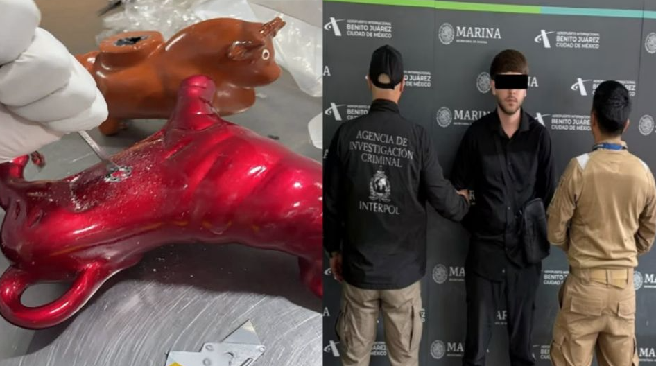 Aseguran en el AICM más de ocho kilos de cocaína oculta en artesanías transportadas desde Perú