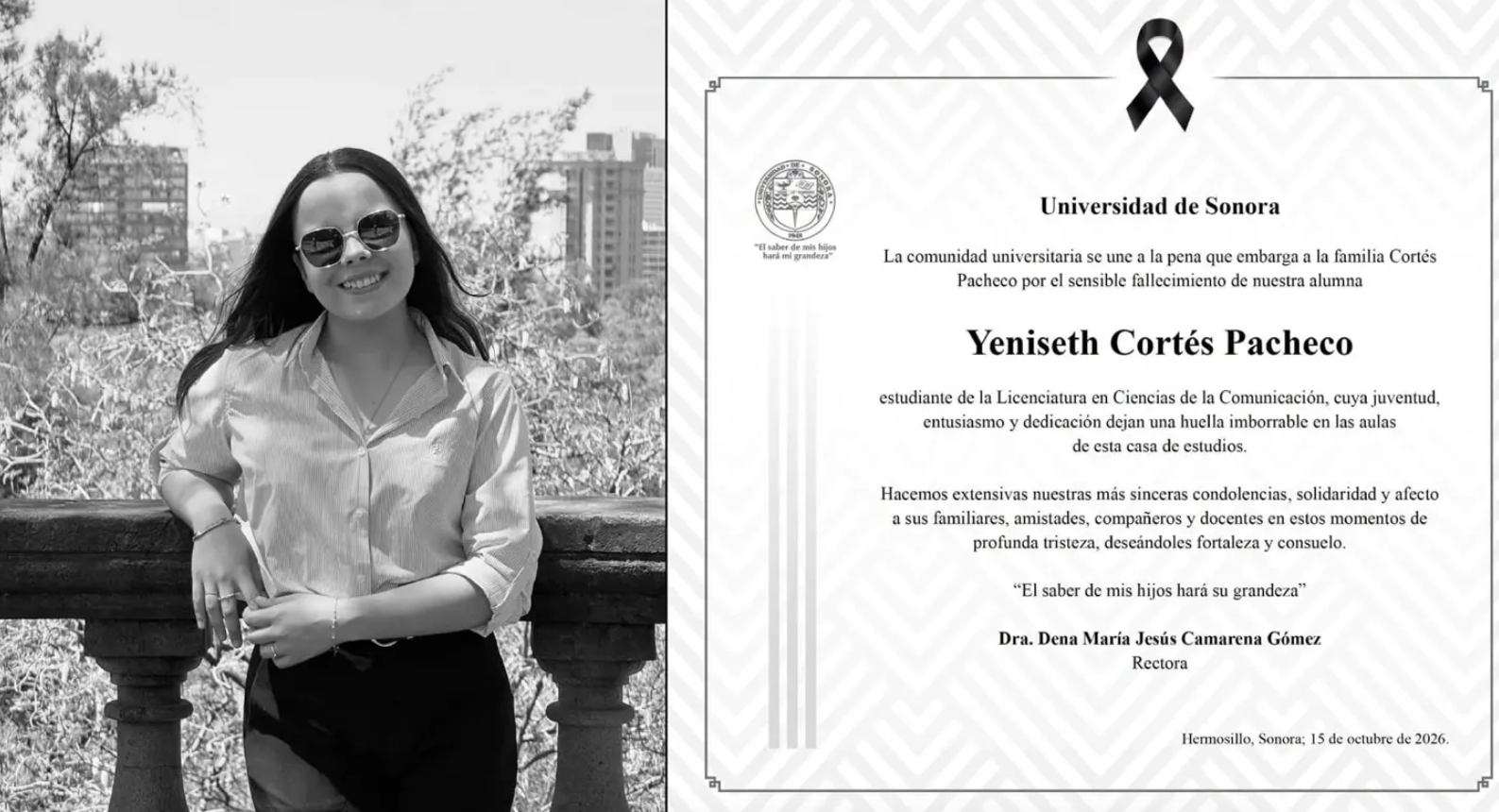 Fallece Yeniseth, estudiante de Comunicación en la Unison de Hermosillo