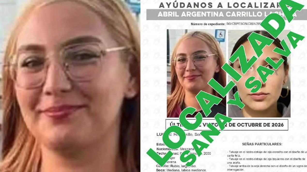 Localizan sana y salva a Abril Argentina, reportada como desaparecida en Hermosillo