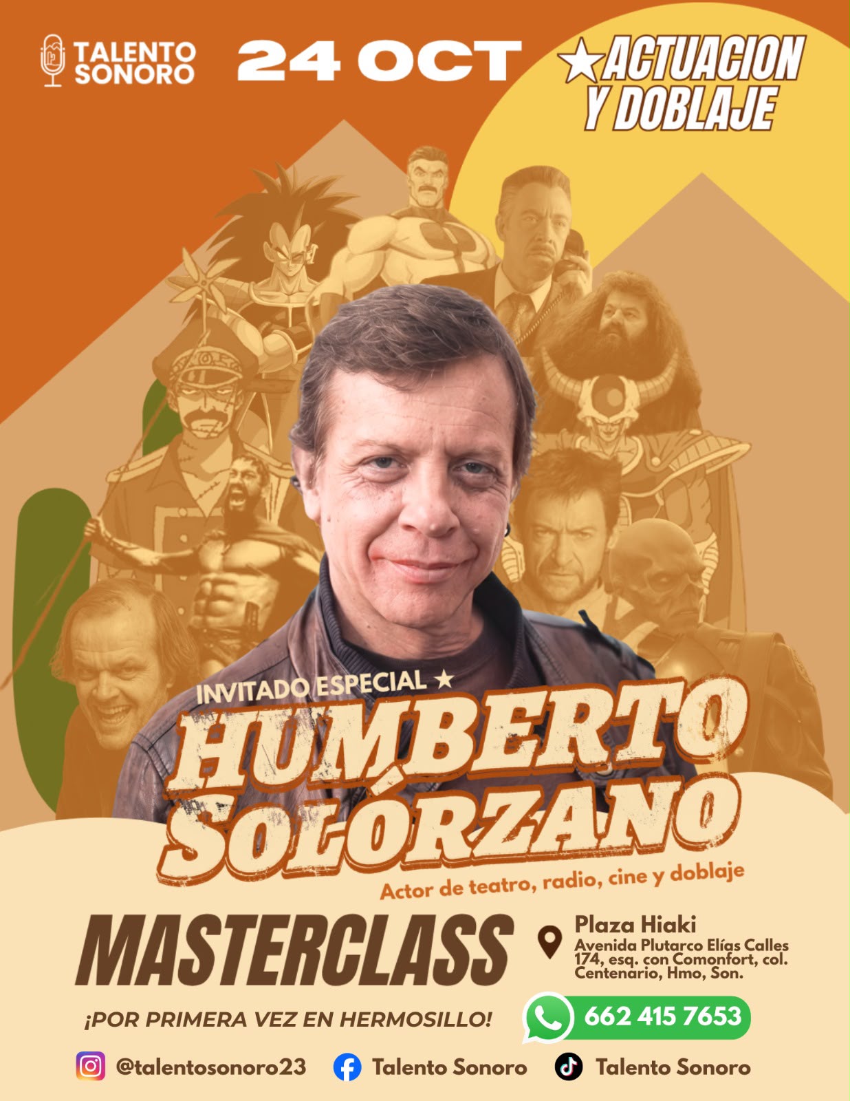 HERMOSILLO RECIBIRÁ MASTERCLASS DE ACTUACIÓN Y DOBLAJE CON HUMBERTO SOLÓRZANO
